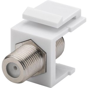 Goobay Keystone-Modul 79474, weiß, F-Buchse, für Koaxial- und Modemkabel, Kunststoff