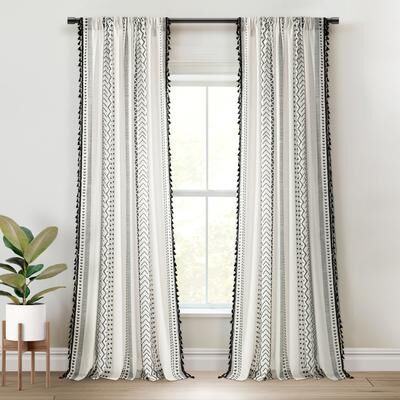 Lush Decor Hygge Boho Stripe Tassel Window Curtain Panels