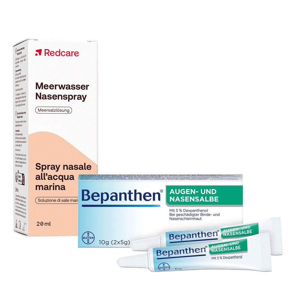 Bepanthen Augen- und Nasensalbe + Redcare Meerwasser Nasenspray 1 St Set