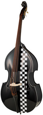 Thomann Rockabilly Slap Rod Bass BK/V Black with checkered stripe