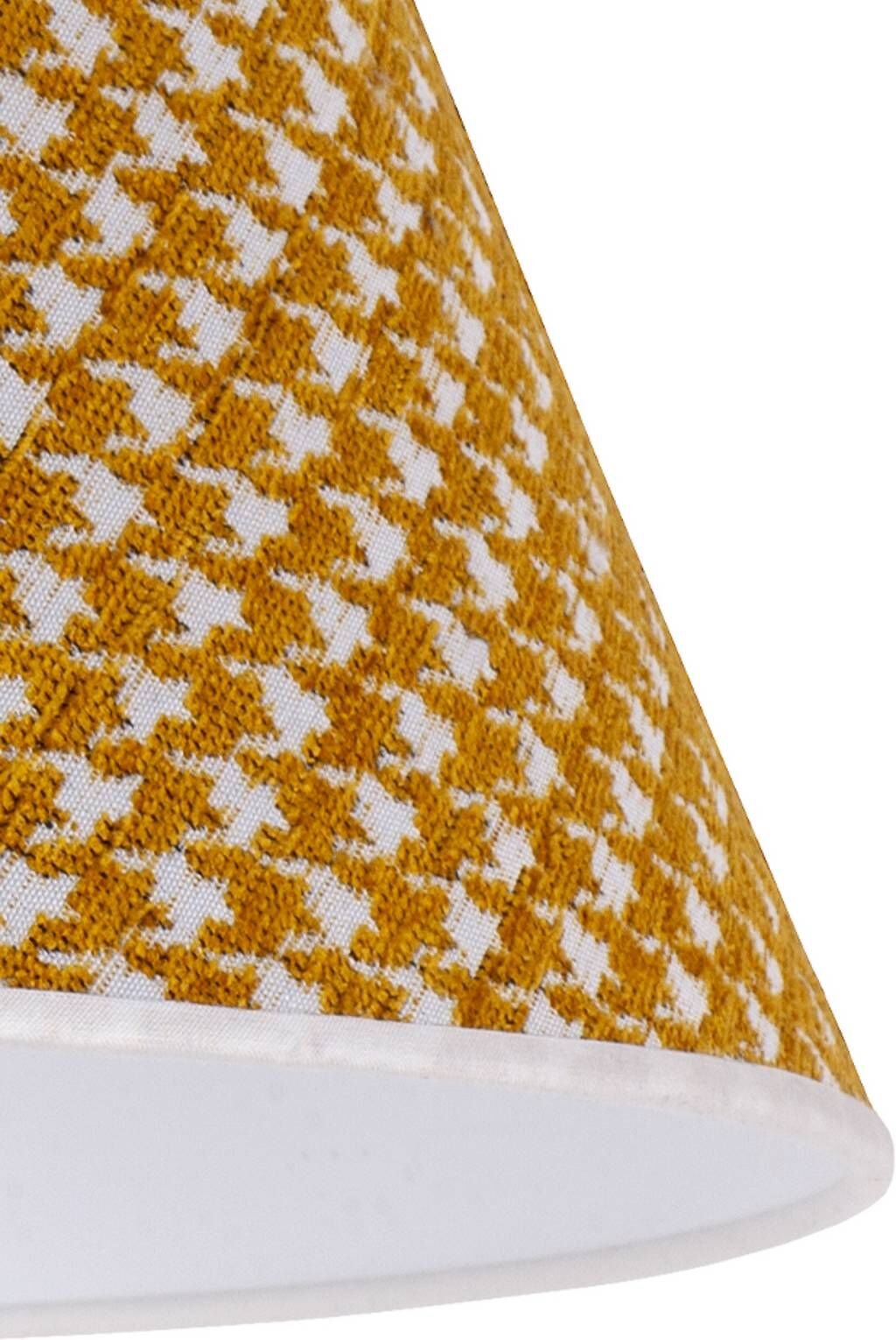 Lampenschirm Sofia 25 cm, Hahnentrittmuster gelb Duolla, gelb / orange, Textil / Stoff / Seide