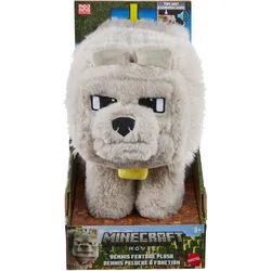 Minecraft Dennis der Wolf interaktives Plüschspielzeug mit Geräuschen und beweglichem Maul, vom Film inspiriert
