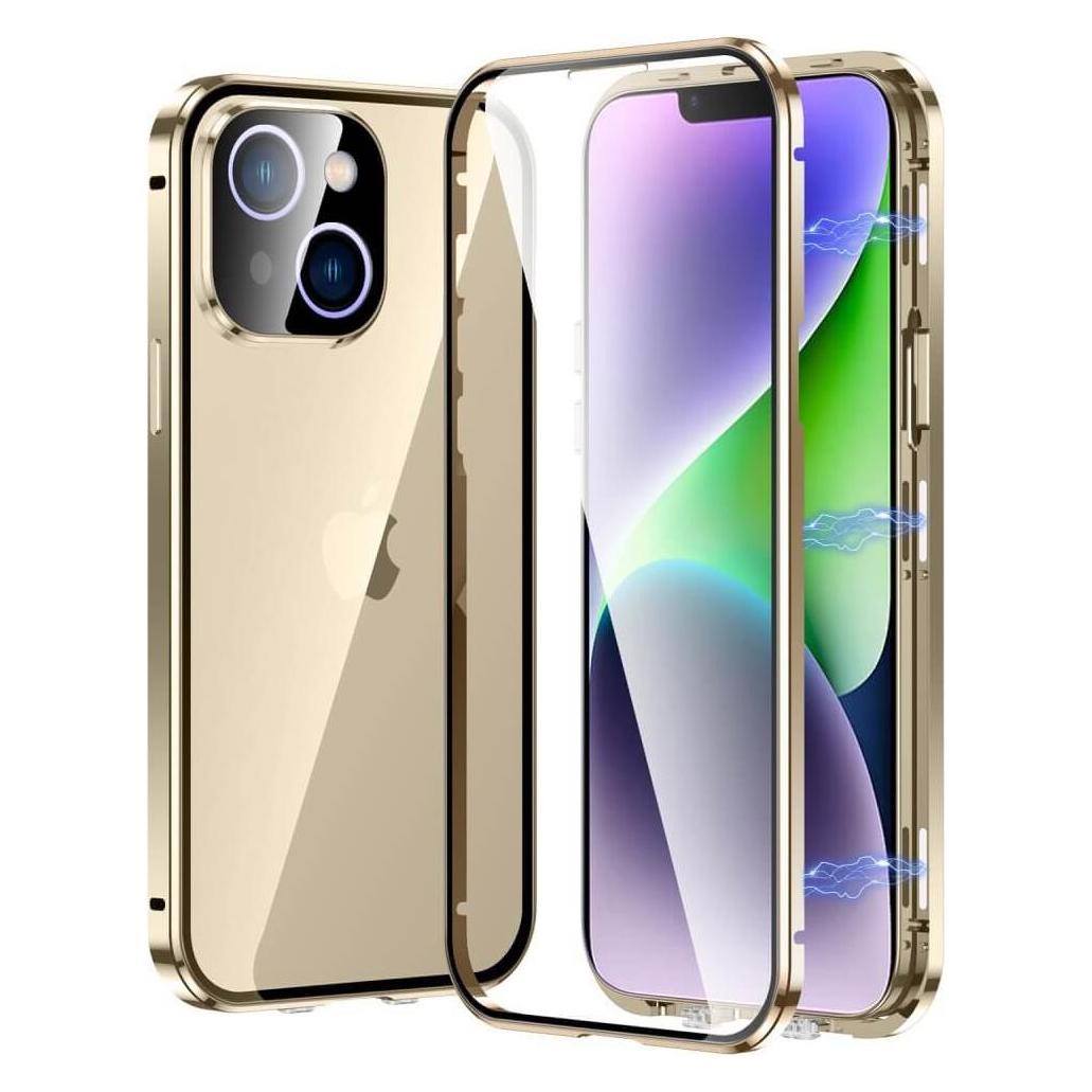 Cover-Discount iPhone 15 - Magnetische Schutzhülle mit Panzerglas gold (Apple iPhone 15) (101135873C)