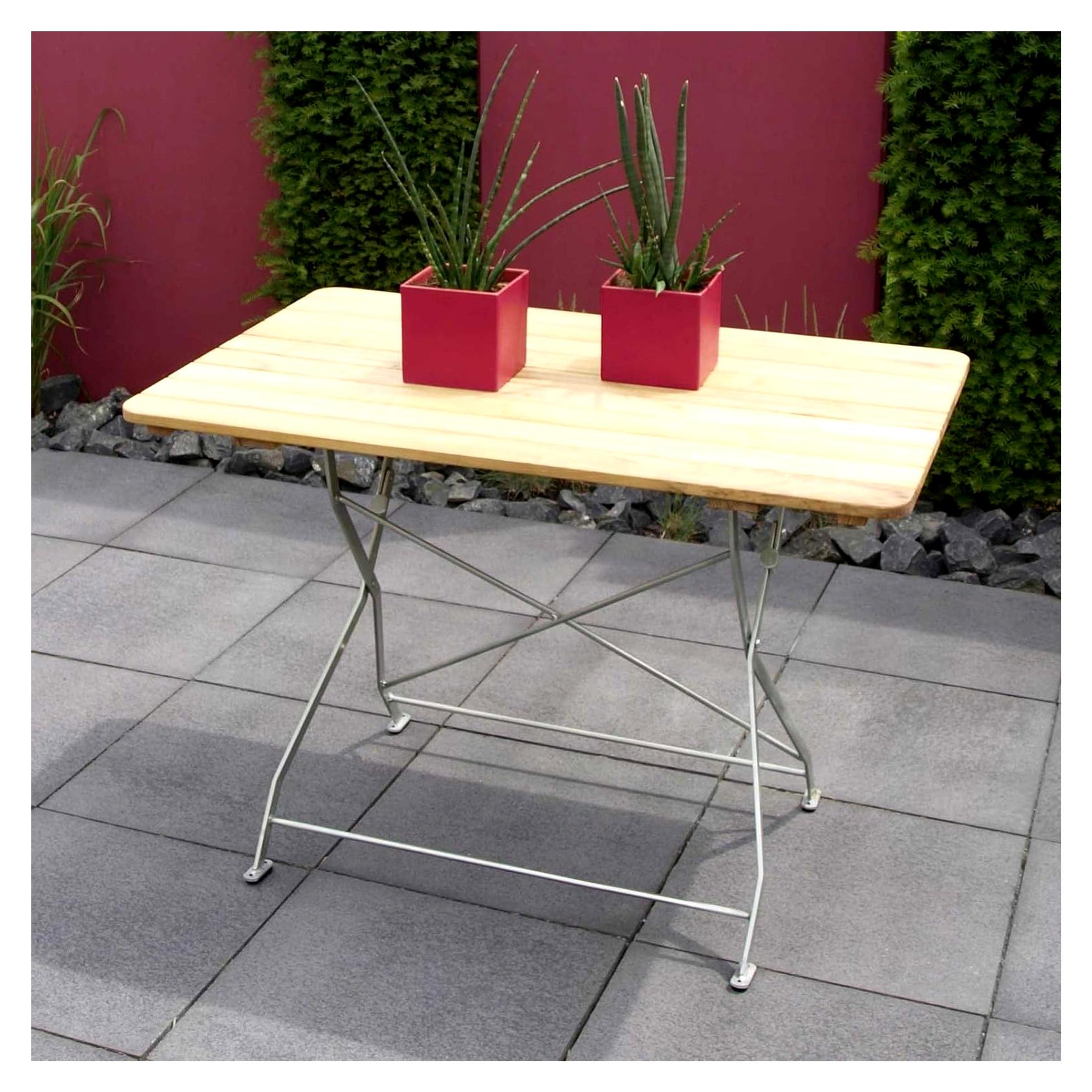 Gartentisch Bad TÖLZ 70x110 cm, verzinkt, Robinienholz, klappbar