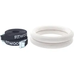 FitWood Turnringe 28mm - Glazing-Oberfläche / Schwarz Gurt
