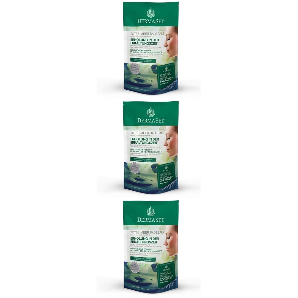 DermaSel Totes Meer Badesalz Erholung in der Erkältungszeit 3x420 g