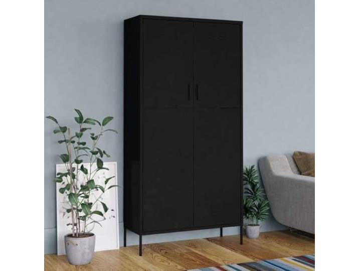 HKLGBVCR Schrank, Stahl, Schwarz, 90 x 50 x 180 cm