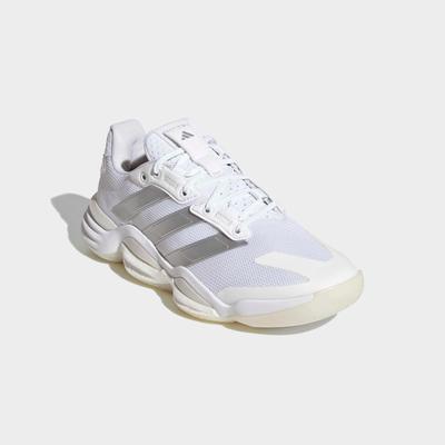 Hallenschuh ADIDAS PERFORMANCE "STABIL 16 INDOOR", Damen, Gr. 41, weiß (ftwwht, silbermet, greone), Synthetik, Textil, Schuhe Hallenschuh, Handballschuh