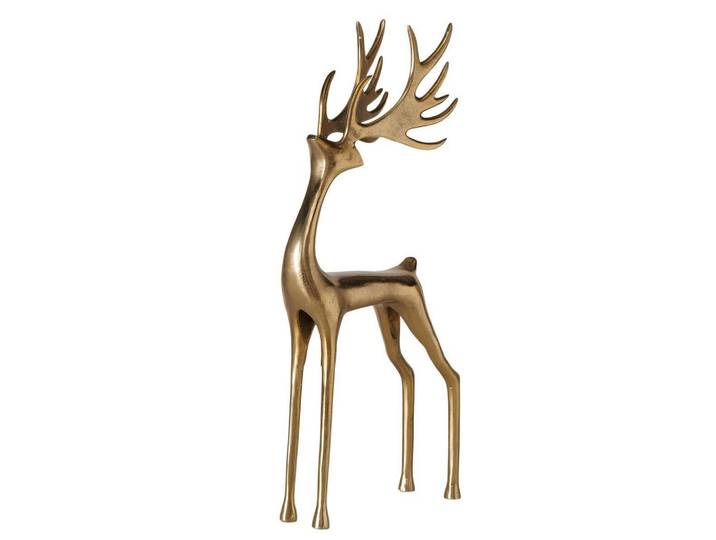 Dekohirsch, Goldfarben, Metall, Hirsch, Hirsch, 21x99x45 cm, Dekoration, Weihnachtsdekoration, Winterdeko