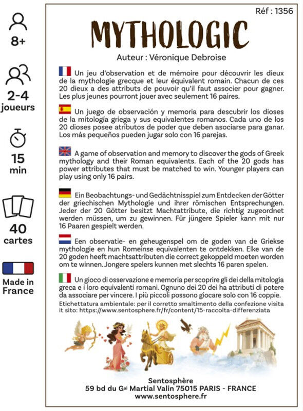 SentoSphère Jeu de Cartes - Mythologic