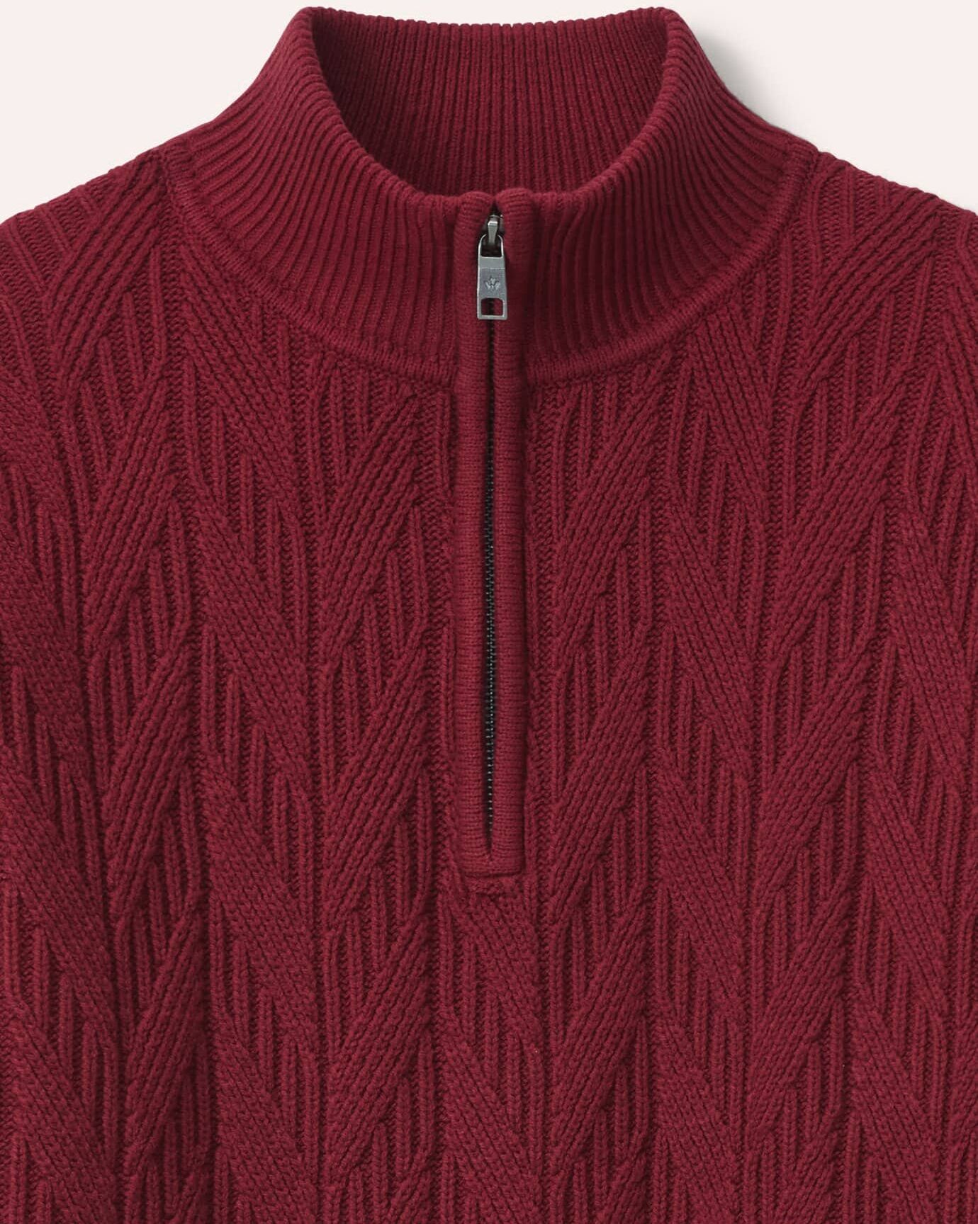 Walbusch Grobstrick-Troyer mit Baumwolle, noch offen: Größenlauf, Farbe Rot, 48, weiche Baumwollmischung modisches Bouclégarn Herren