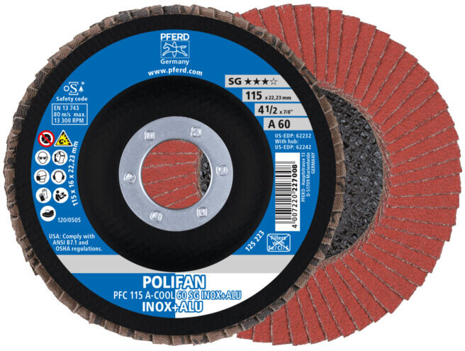 Disque à lamelles PFERD courbé115mm A 60 SG -COOL (67756115)