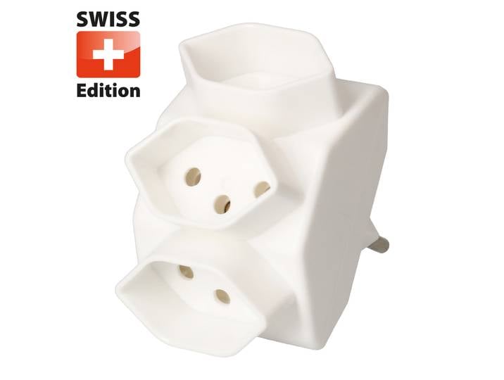 Abzweigstecker, 3 x Typ 13, 3-polig, weiss