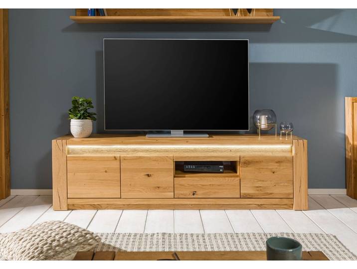 TV-Board Wildeiche 193x40x53 natur geölt KENT #133