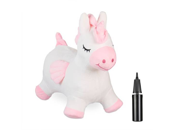 Relaxdays Hüpftier Einhorn mit Bezug
