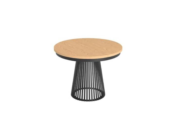 Masseno Ausziehbarer Tisch Travis Eichefarben, 100x100x76,6 cm, Rund Esszimmertisch für Personen, Modern Style Tisch für Wohnzimmer, Küche