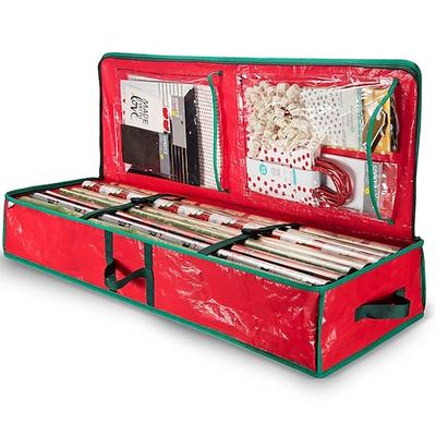 Aufbewahrungstasche für Geschenkpapier, strapazierfähig – Weihnachts-Aufbewahrungs-Organizer zur Aufbewahrung von Geschenkpapier und Geschenktüten – Aufbewahrungsbehälter für Geschenkpapier –