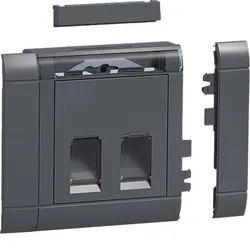 Hager Einbauset Daten 2 RJ45 Type 03 front gs