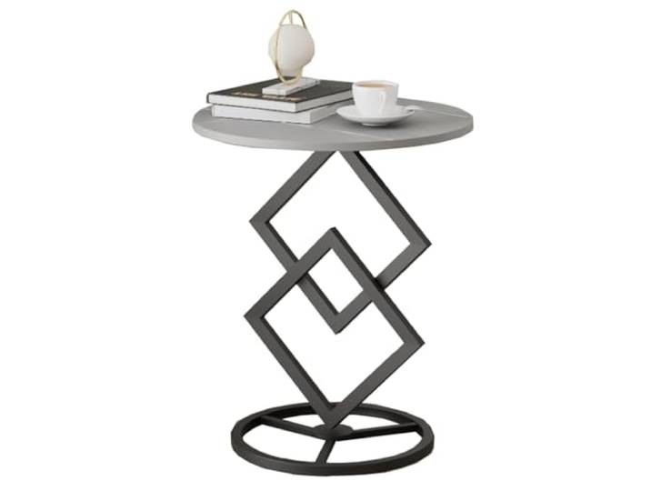 OIFAODAO Runde Tische， Kleiner runder Martini-Tisch, Couchtisch(/Black,C)