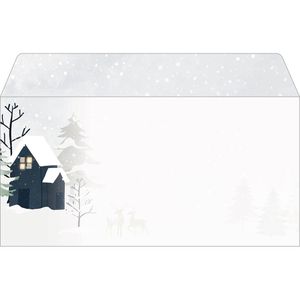 Sigel Weihnachtsumschläge DU601, DIN lang, Cozy Christmas Watercolor, ohne Fenster, 25 Stück