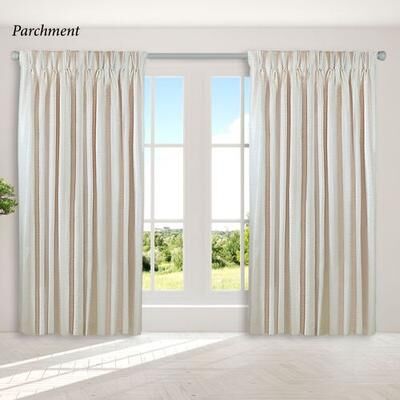 Ricardo Trading Llc Marshfield Drapery Wide Width Pinch Pleat Curtain Pair, 100 x 96, Parchment