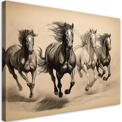 WANDBILD pferde tiere vintage