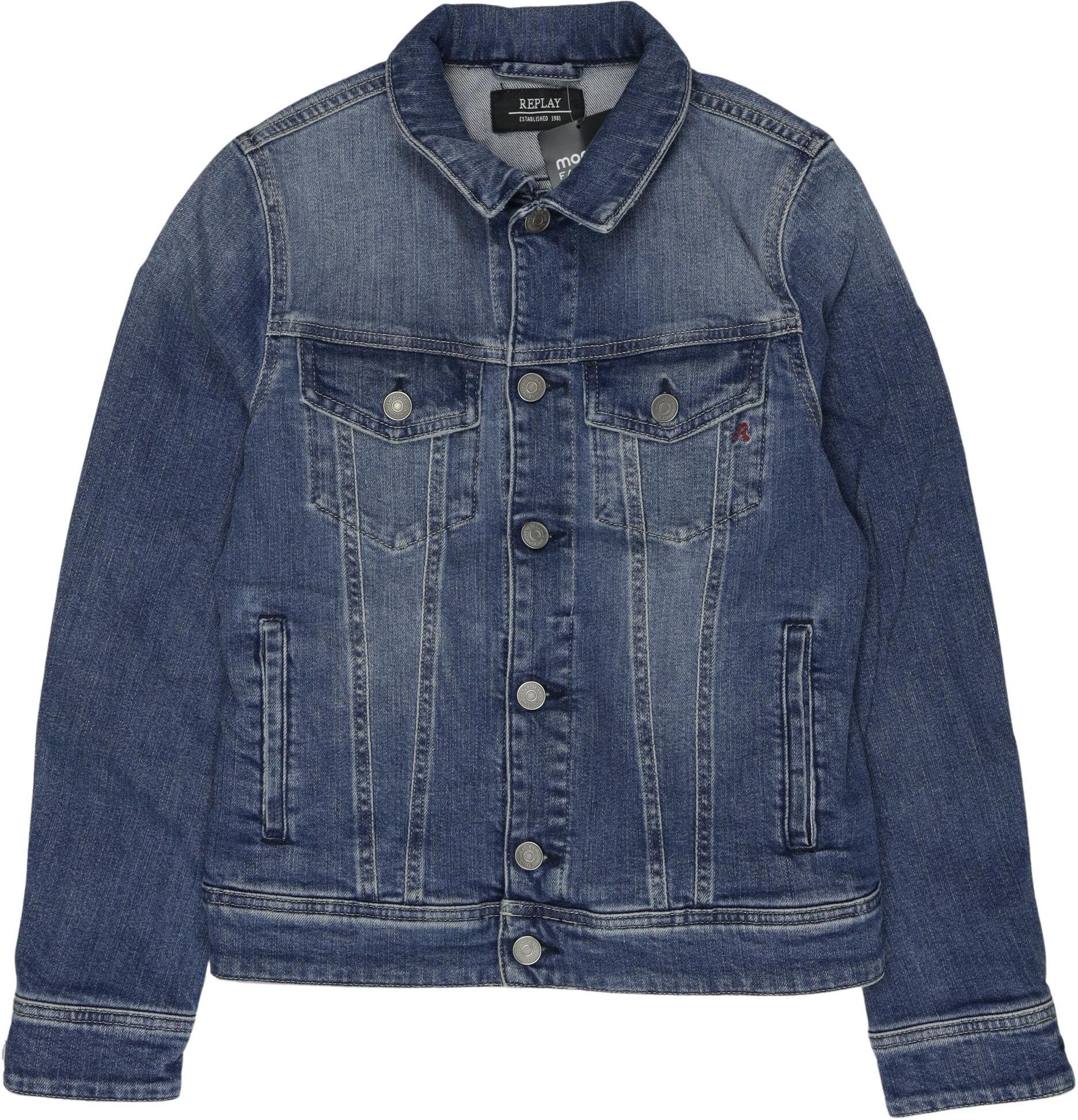 Replay Mädchen Jacke oder Mantel, Blau, Gr. EU 158, Elasthan / Baumwolle - Second Hand