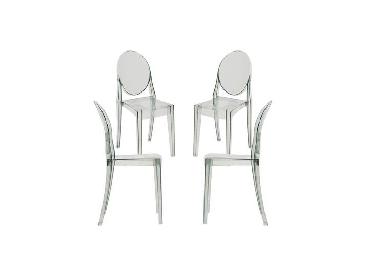 4er Set Diam Stühle - Transparent