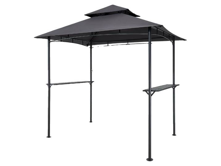 Pavillon de barbecue VEVOR\, 2430x1500x500 mm\, abri pour barbecue extérieur\, abri BBQ-Gazebo à 2 niveaux\, pavillon de jardin à double toit 2-4 personnes\, idéal pour terrasse\, arrière-cour & jardin