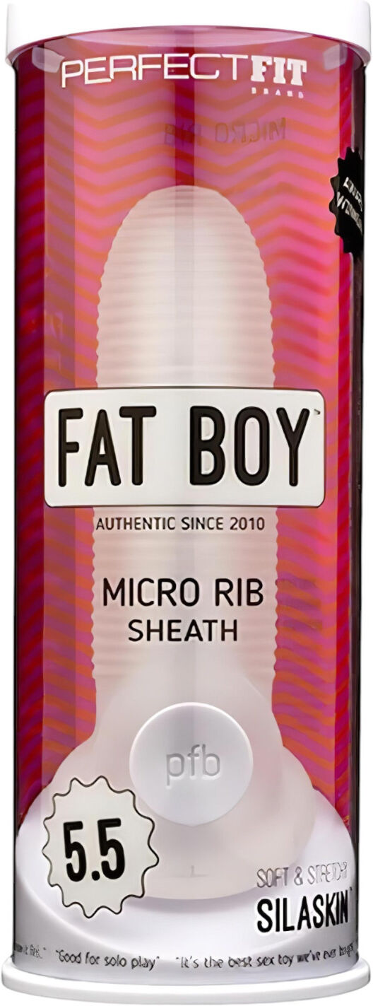 Perfect Fit - Fat Boy Micro Ribbed - Penishylster (15 Cm, Hvid)