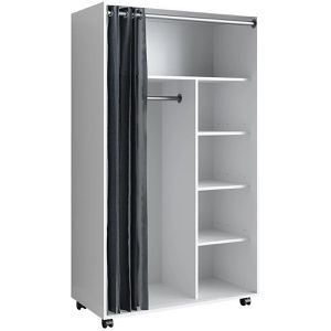 Vicco Kleiderschrank Doros, weiß, 1 Stofftür, (B/H/T) 100 x 168 x 50cm