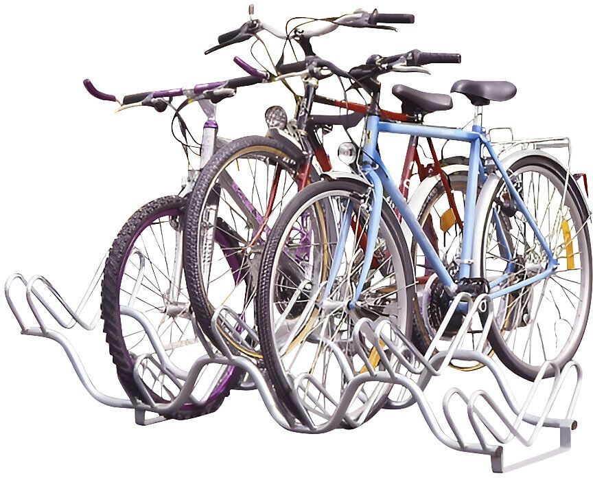 Fahrrad-Ständer auf 2 Ebenen nebeneinander, 6 Stellplätze, Metalloptik Mottez