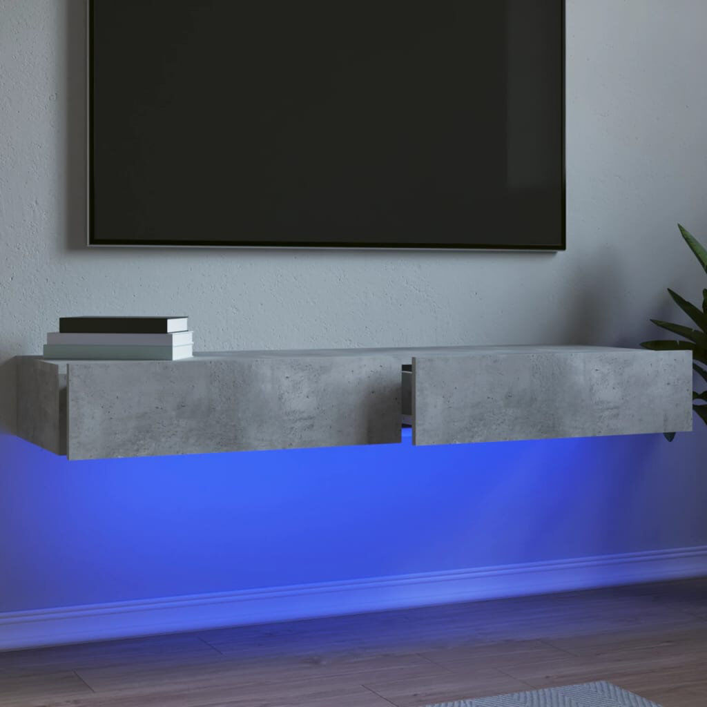 Metro Brielynn TV Cabinets with LED Lights Media Unit Concrete Grey