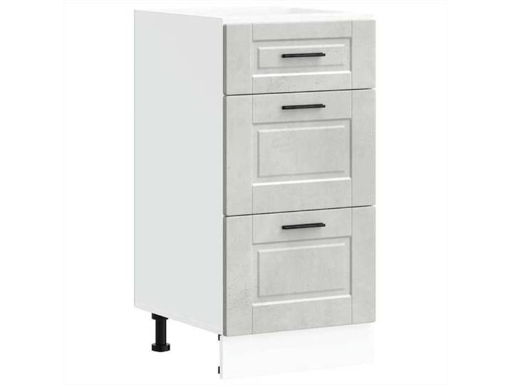@FRENCH Buffet De Cuisine Rangement - TOP VENTES - Armoire de cuisine Porto gris béton - Bois d'ingénierie - Armoire de Cuisine