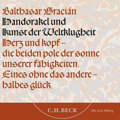 Handorakel und Kunst der Weltklugheit - Balthasar Gracián, Audio, 9783406742002