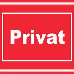 HB-Druck Privat Schild weiß-rot A5 (148x210mm)