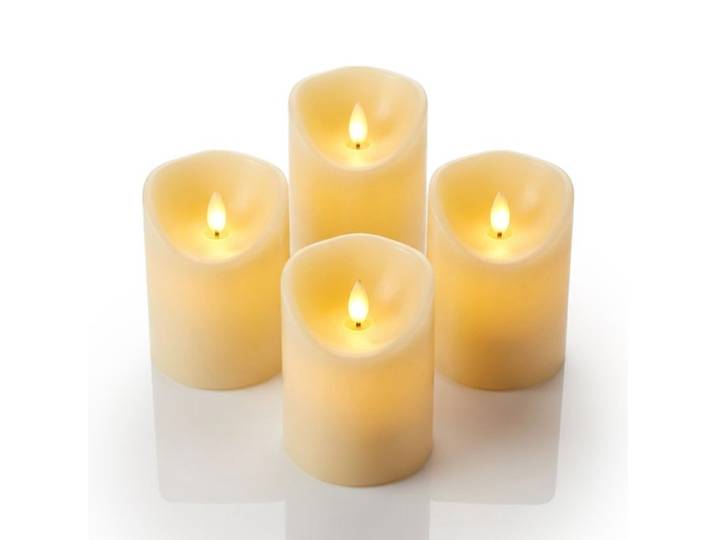 Relaxdays Bougies LED en lot de 4