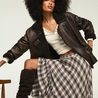 Lucky Brand Oversized Faux Shearling Coat - Women's Clothing Outerwear Jackets Coats in Brown, Size M