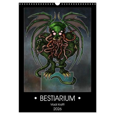 Bestiarium Vladi Krafft (Wandkalender 2026 DIN A3 hoch), CALVENDO Monatskalender