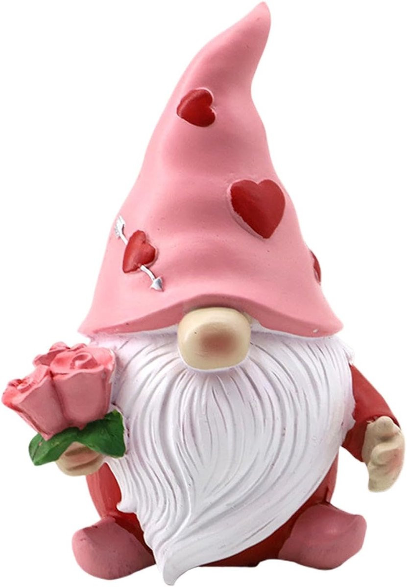 Valentijn Kabouter Beeldje Liefdes Figuur Duo Romantische Decoratie Handgemaakt Hars B/D/H: 17 x 12 x 9 cm