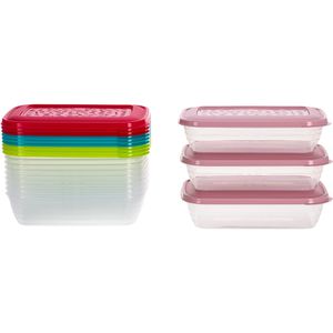 Kigima Frischhaltedose mehrfarbig, aus Kunststoff, 0,8 Liter, Gefrierdose, transparent, luftdicht, Set, 12 Stück
