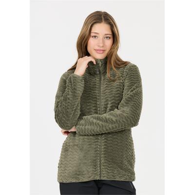 Fleecejacke WHISTLER "Matra", Damen, Gr. 38, grün (grün, olivgrün), 100% Polyester, unifarben, kurz, hoch geschlossener Ausschnitt, Jacken Fleecejacke, mit stilvollem Muster und kuscheligem Tragegefühl