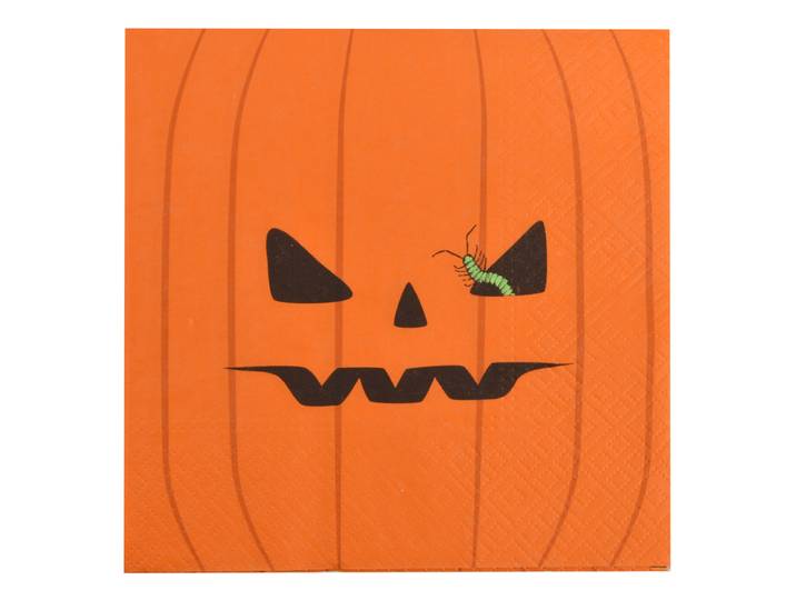 20er-Set Servietten, Halloween-Kürbis, Papier, 3-lagig, 33 x 33 cm