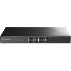Cudy 16-Port Gigabit Cloud Easy-Managed Switch with 2 SFP, GS1016ES2 1.0 (16 Ports), Netzwerk Switch, Schwarz