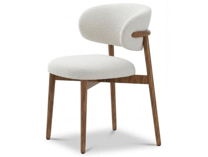 Xlmoebel Esszimmerstuhl Moderner Weißer Polsterstuhl Textil Holz Esszimmer Wohnzimmer Luxus (1-tlg)