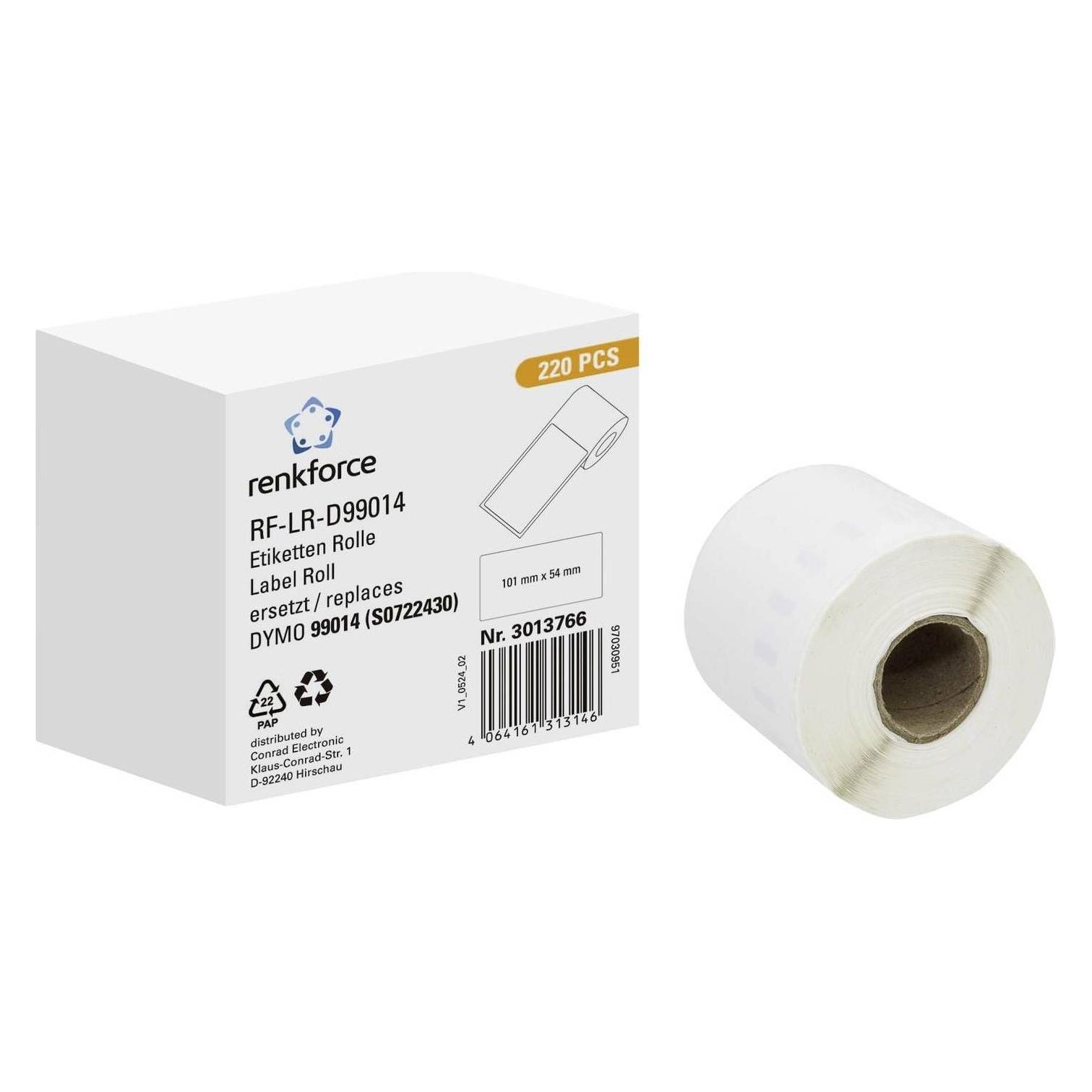 Renkforce Etiketten Rolle Kompatibel ersetzt DYMO DYMO 99014 101 x 54 mm Papier (101 mm) (RF-6027532)
