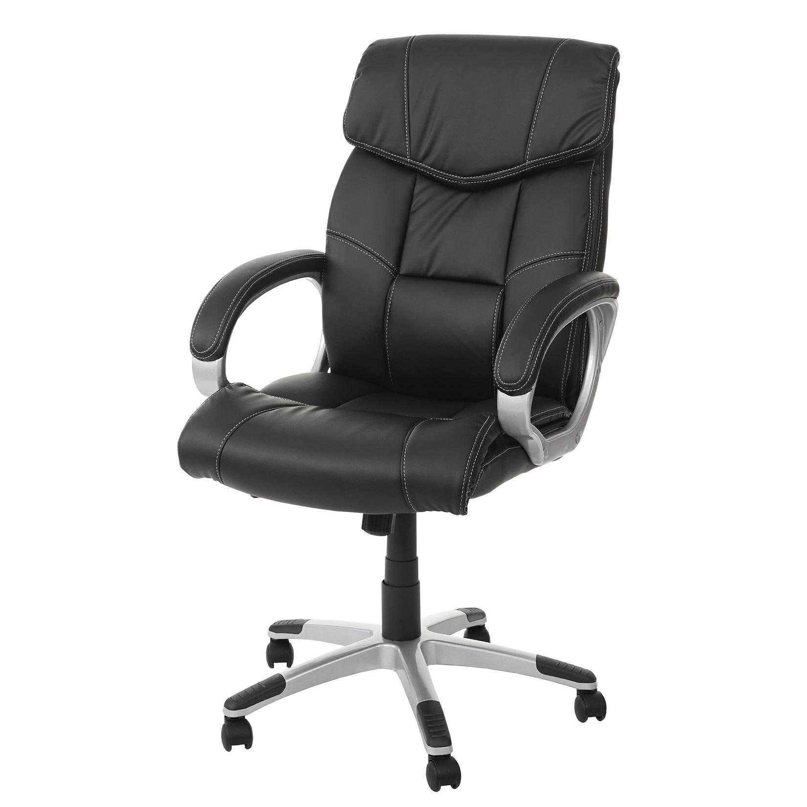 Bürostuhl MCW-A71, Chefsessel Drehstuhl, Kunstleder MVG-zertifiziert ~ schwarz