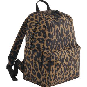 BagBase Rucksack Mini Leopard Print, BG195S, 35 cm, schwarz / braun, Polyester, 12 Liter