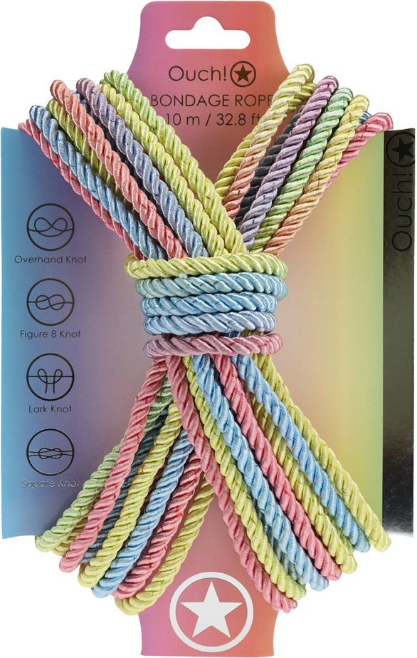 Ouch Corde Polyester Bondage - 10 m - Multicolor Pastel