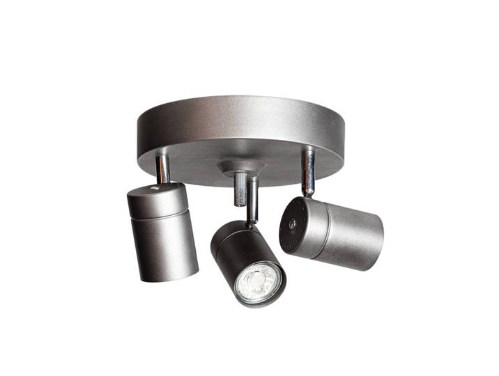Correct Deckenstrahler, 3-fl., rund, grau, GU10 - By Rydéns - Wohnzimmer - Modern - Metall - Mehrflammig